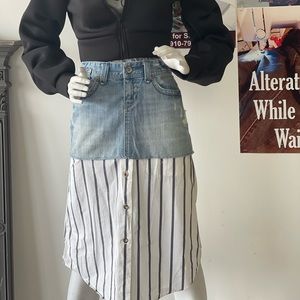 NWOT Custom made denim skirt, size 3-4